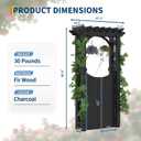 Garvee Wooden Garden Arbor with Gate and Trellis, Outdoor Arch Trellis for Climbing Plants and Plant Stand, Yard Garden Decor