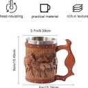 Wooden Barrel Beer Mug, 20oz Stainless Steel Horse Mug Coffee Cup Horses Gifts for Women Men Gift for Birthday Christmas, Gothic Decor Party Decoration Drinkware Gift