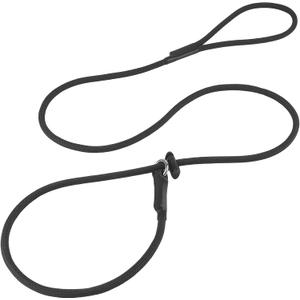 Slip Lead Dog Leash  Strong Nylon Training Rope with Spring-Loaded Adjustable Stopper  5/16" x 4/5/6ft -No Pull Heavy Duty Leash for Small Medium Large Dogs(Black, 5 FT)