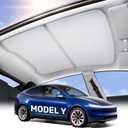 Zanch Tesla New Model Y Juniper Accessories Sunshade Roof [2025 Cooling Tech, Heat Insulation] Magnetic No Sag Foldable Roof Glass Sun Shade for Model Y (2020-2025) Tesla Accessories 2026 2025- Grey