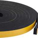 Neoprene Weather Stripping 2-Pack, 1/2 Inch Wide X 1/4 Inch Thick, High Density Foam Tape for Doors & Windows Insulation (26 Feet Total, 13 Feet/Roll)