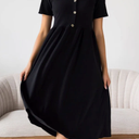 Women's Casual Dresses Short Sleeve Crew Neck Dress with Pockets, XL