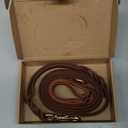 Guiding Star Double Handle Leather Dog Leash 6ft, Heavy Duty Braided Dog Leash with Traffic Handle for Small Medium & Large Dogs (Two Handles 6 Foot x 5/8", Brown)