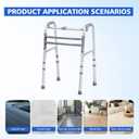 Folding Standard Walkers for The Seniors,MAX 350lbsPortable Aluminum Alloy WalkerAdjustable Height, 2-in-1 FixedCross Walk Modes Aluminum Frame Height Adjustable Standard Walkers