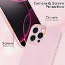 SOKAD for iPhone 16 Pro Max Case with Finger Strap, Slim Liquid Silicone Rubber 3 Layers Phone Case with Finger Grip for Women Men, Full Camera Protection Shockproof Case Cover, Pink