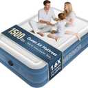 CHERIMOR Queen Air Mattress with Built-in Pump, 1500 lbs Heavy Duty Support, Firm Support Inflatable Mattress, 16" Raised Blow Up Bed, Fast 3 Minute Inflation, Portable Airbed for Home Guests Camping, Queen Upgraded Firmness