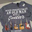 Never Underestimate An Old Man With A Guitar T-Shirt (M)