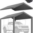 ACEPIC 10x20 Heavy Duty Carport Replacement Top Cover, Gray(Top Only)