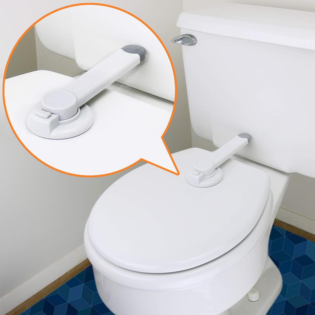 Baby Toilet Lock by Wappa Baby  9"L x 4"W  Ideal Baby Proof Toilet Lid Lock  No Tools Needed Easy Installation with 3M Adhesive  Top Safety Toilet Seat Lock  Fits Most Toilets  White (1 Pack)