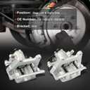 cciyu Rear Left & Right Brake Calipers Assembly w/Bracket 19B3415 19B3414 2005 2006 2007 2008 2009 For Audi For A4,2005 2006 2007 2008 2009 For Audi For A4 Quattro