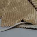 Mecatny Corduroy Decorative Throw Pillow Covers 18x18 Set of 2 for Sofa Living Room, Soft Neutral Boho Couch Pillow Covers for Home Decor, Khaki, White