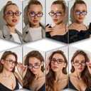AIEYEZO Retro Rectangular Blue Light Glasses Women Men Fashion Small Square Frame Computer Gaming Glasses (Clear)