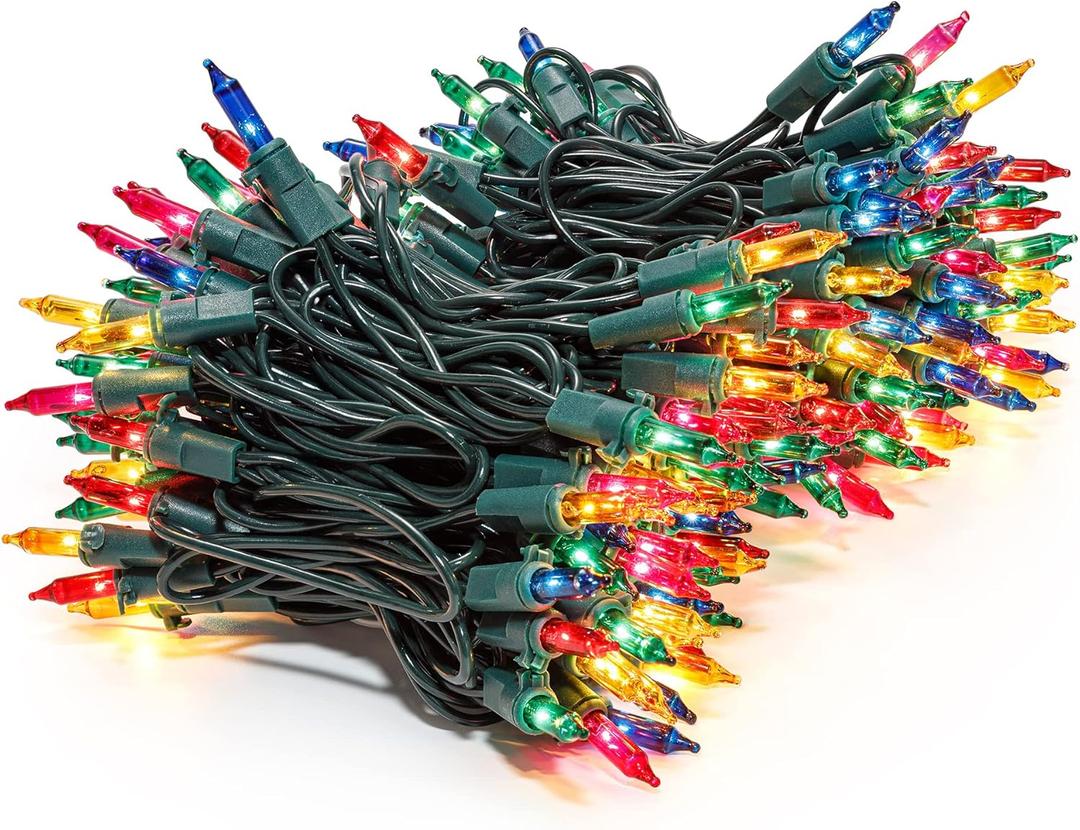 MYGOTO 2 Pack 23ft 100 Clear Mini Easter String Lights on Green Wire for Indoor/Outdoor Use, Connectable 120V Clear Tree Lights for Christmas Wedding, Bedroom, Porch Decor(Multicolor)