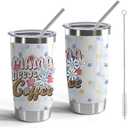 Mom Gift Mama Needs Coffee 20oz Stainless Steel Tumbler with Lid and Straw Mother Insulated Tumblers from Daughter Mothers Day Gifts (Mama needs Coffee)