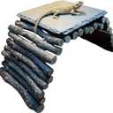 Bearded Dragon Tank Accessories - Natural Rock Basking Platform & Wooden Climbing Bridge Ladder Hideout, Habitat Dcor for Tortoise, Snake, Gecko & Reptile Terrariums