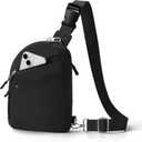 TOPEAST Anti Theft Crossbody Bags for Women Men, Small Sling Crossbody Bag Travel Purse Shoulder Wallet with RFID Blocking (1-black)