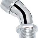 NearMoon Shower Elbow Adapter for Shower Head, Solid Brass 45G1/2 Male to Female Shower Arm Extension Connector, Polish Chrome (Medium)