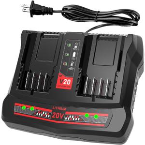 CMCB124 Dual Port V20 Charger for Craftsman V20 Battery CMCB202 CMCB204 CMCB205 Replacement for Craftsman 20V Battery Charger