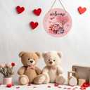 4 x Valentines Day Decorations St Patricks Day Decorations Reversible Valentines Wreath Truck Door Decor Hanging Wall Welcome Sign Wooden Front Door Hanger Wreath for Porch Wall Indoor Home Decor