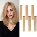 6PCS Clip in Hair Extensions Real Human Hair Short Clip in Extensions for Women Short Straight Hairpieces to Add Volume and Highlights 10 Inch Dark Blonde