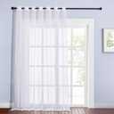 NICETOWN Sheer Curtain for Patio Door - Extra Wide Voile Curtain Drape Elegant Window Treatment for Sliding Glass Door (White, 1 Piece, W100 x L96 Inches)
