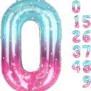Number 0 Balloons 40 Inch Pink Purple Blue Number Balloons for 10 20 30 40 50 60 70 80 90 100 Numbers Balloon Birthday Decorations Wedding Event Baby Shower