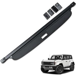 HAFIDI® Cargo Cover for 2021-2026 Ford Bronco 4-Door Retractable Trunk Cargo Cover Bronco Accessories Anti-Peeping Anti-Theft Privacy Screen,Trunk Luggage Shield Shade Carbon Fiber Texture