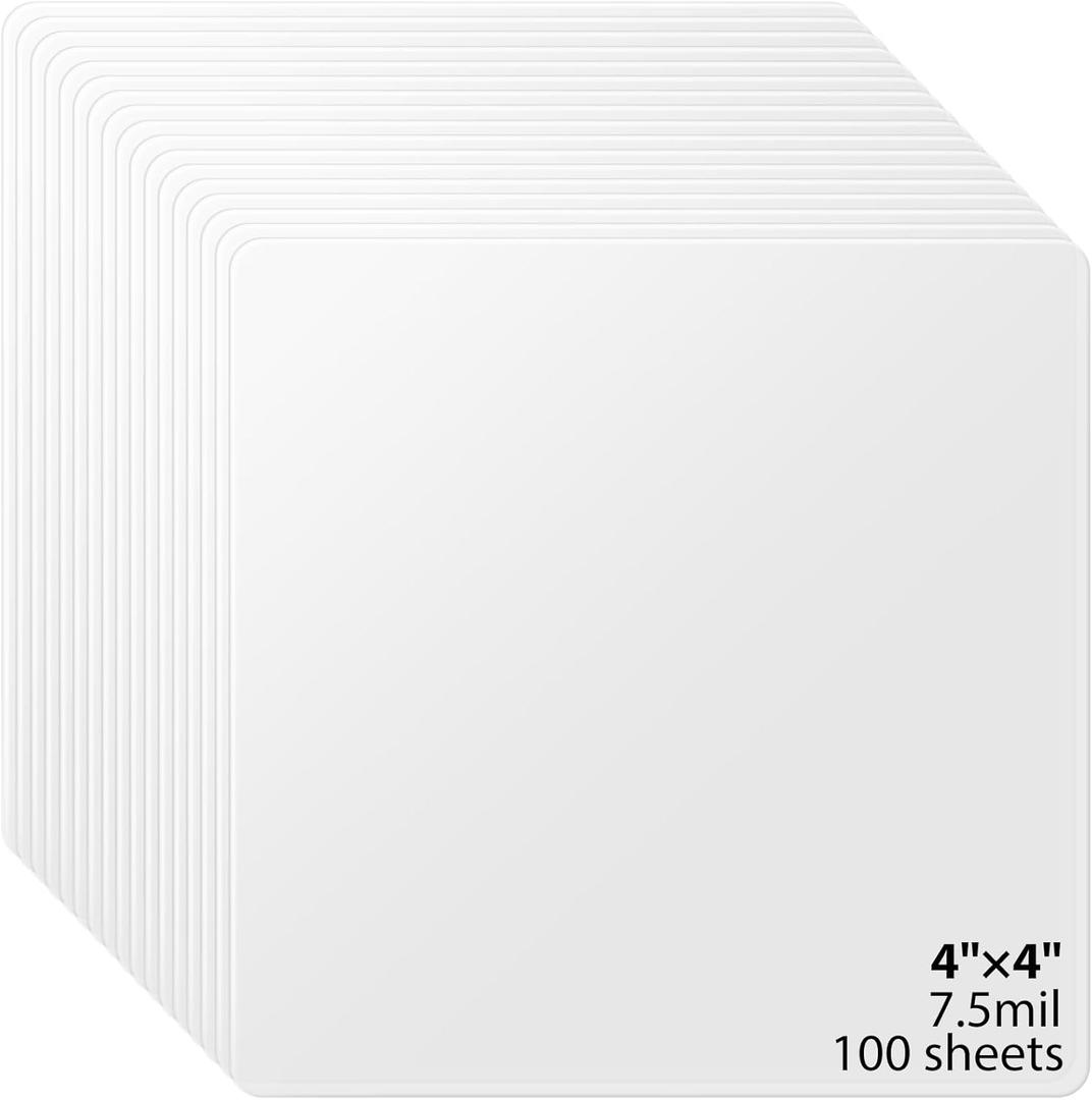 100 Pcs 7.5mil Acetate Stencil Sheets, 4 x 4 Inch Reusable Stencil Paper for Laser Cutting, Translucent Pet Stencils for Painting Wood DIY Craft Paint Template for Wall Home Decor