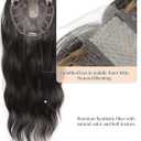 PANEWAY Hair Toppers For Women 20inch Long Wavy Curly Hair Topper Darkest Brown Clip In Synthetic Wiglets Hair Pieces For Women