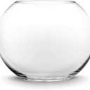 CYS EXCEL Glass Bubble Bowl (H-6" W-8", Approx. 3/4 Gal.) Small Fish Bowl Round Terrarium Vase Globe Flower Centerpiece for Weddings Events Arrangements
