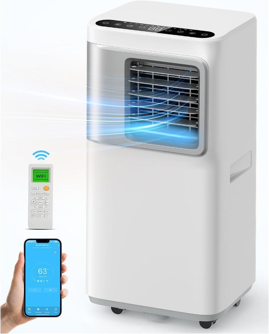 16000 BTU Portable Air Conditioners for Large Room up to 730 sq.ft 5-in-1 Smart AC Unit with WiFi APP/Remote Control, Fast Cooling, Dehumidifier, Quiet Sleep Mode, Window Kit Included