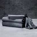 LUXOME Luxury Sheet Set | 100% Rayon (Viscose) from Bamboo | King Size - Charcoal | Deep Pockets | 4-Piece Set (Fitted, Flat, 2 Pillowcases)