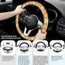Car Steering Wheel Cover, Anti-Slip Breathable Elastic Neoprene 15 Inch Car Steering Wheel Protector for Women and Men,for Cars, SUVs Cute Yellow Cats