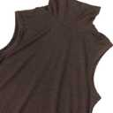 Women's Wool Sweater Vest Lightweight Turtleneck Sleeveless Knit Pullover Tank Tops (Brown, M)