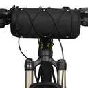 KOSIBATE Bike Handlebar Bag,Bicycle Handlebar bag,Bike Frame Bag with Shoulder Strap,Bicycle Front Bag Fram Storage Roll Bag Mountain Road Bikes Bicycle Accessories, Bike Pouch for Bicycle ( (2.4L, Black)