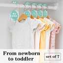 2 x Whaline 7Pcs Blue Baby Closet Size Dividers Clear Acrylic Hanger Clothes Organizers Newborn to 24 Month Infant Wardrobe Separators for Home Nursery Baby Clothes, 3.5 x 7 Inch