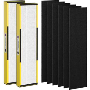 FLT5000 Filter C True HEPA Replacement Filter Compatible with AC5000, AC5000E, AC5250PT, AC5300B, AC5350B, CDAP5500 (with 6 Pack Activated Carbon Pre-Filters)