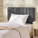 Hearth & Harbor Upholstered Twin Headboard - Easy Assemble Channel Stitched Headboard Twin Size - Wall Mounted Headboards with 3D Soundproof Wall Panels Peel & Stick Floating Headboards, Grey