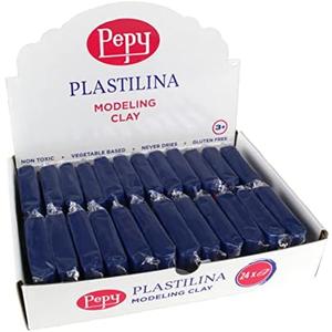 Pepy Plastilina Reusable and Non-Drying Modeling Clay; Set of 23 Bars, 1.4 Ounce Each, Perfect for Arts and Crafts Projects, Dark Blue
