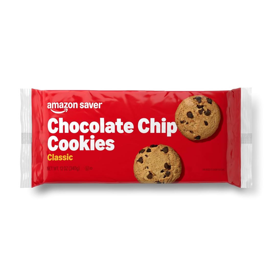Amazon Saver, Crunchy Chocolate Chip Cookies, 12 Oz, BBD: 07/01/2025