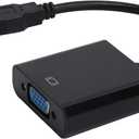 USB3.0 to VGA Converter, 5Gbps HD 1080P Adapter Cable, 15Pin Female External Video Card for Laptops, Desktops, Monitors, Projectors, TVs(Black)