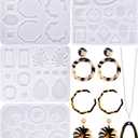 4 Pcs Christmas Resin Earring Silicone Mold Jewelry Resin Making Kit for Women Epoxy Dangle Earring Mold for DIY Craft Necklace Pendant Keychains(Geometric)
