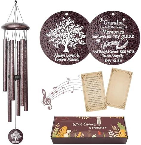 Memorial Gifts for Loss of Grandfather, 25''Memorial Wind Chimes for Loss of Grandpa,Sympathy Gifts for Loss of Grandfather, Bereavement, Condolence, Remembrance Gifts,Windchimes in Memory of Grandpa