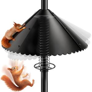 Upgrade Metal Squirrel Baffle for Bird Feeder Round Pole, 18 Inch Wide Heavy-Duty, Universal Fit for 0.5-1.2 Inch Poles, Weatherproof & Chew-Proof Squirrel Deterrent, Bird House Guard for Outdoor
