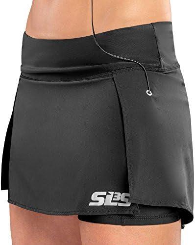 SLS3 Athletic Skirt Shorts for Women, Lightweight Mini Tennis Skort with Pockets M