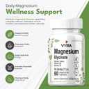 VYRA Magnesium Glycinate 275mg – High Absorption Magnesium Supplement with Glycine, Taurine, Vitamin B6 & D3 – Supports Sleep, Relaxation, Muscle Recovery & Calm – 90 Vegetarian Capsules. EXP: 04/2029