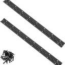 AurDo 2Pcs 16inch Black Heavy Duty Continuous&Piano Hinges,1.2" Open Width Stainless Steel Piano Hinge with Holes and Screws,Working for Wood Box,Wood Furniture,Piano Cabinets