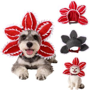 Pet Demon Dog Costume Funny Carnivorous Plant Dog Adjustable Hat Costume with Soft Material Flower Accents (Small)