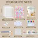 Family Handprint Frame Kit for 4 with 12 Paint Colors&12 Pens, Fun DIY Craft Art Print Handprint Keepsake, Family Gifts for Christmas Mother's Father's Day Birthday Anniversary, Grandparent (White)