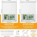 Cordless Blackout Roller Shades for Windows & Doors, Free-Stop Shades with Valance, UV Protection, Thermal Insulated Window Blinds for Home, Bedroom, Office, White, 41" W x 72" H